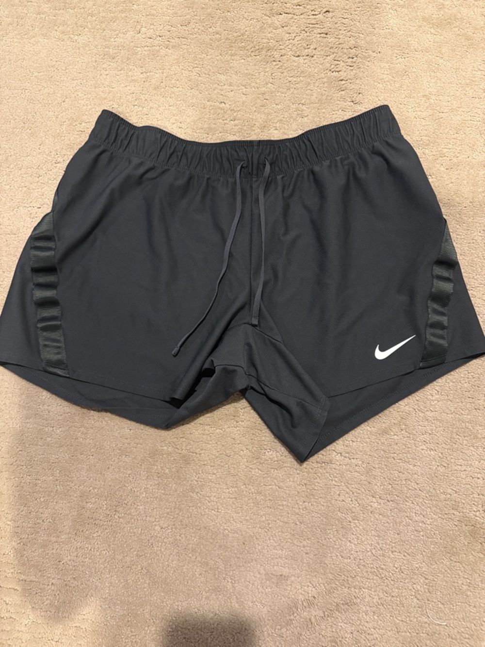 Nike Black Athletic Shorts with White Swoosh